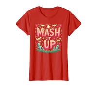 Celebración de Halloween Espeluznante y Divertida de Monster Mash It Up Camiseta, Mujer, Rojo, XXL