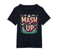 Celebración de Halloween Espeluznante y Divertida de Monster Mash It Up Camiseta, Mujer Tallas Grandes, Negro, 5XL Grande