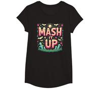 Celebración de Halloween Espeluznante y Divertida de Monster Mash It Up Camiseta, Niñas, Negro, Grande