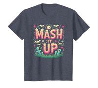 Celebración de Halloween Espeluznante y Divertida de Monster Mash It Up Camiseta, Niños, Azul Jaspeado, 3 años