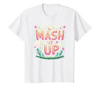 Celebración de Halloween Espeluznante y Divertida de Monster Mash It Up Camiseta, Niños, Blanco, 3 años