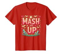 Celebración de Halloween Espeluznante y Divertida de Monster Mash It Up Camiseta, Niños, Rojo, 12 años