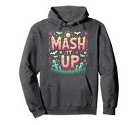 Celebración de Halloween Espeluznante y Divertida de Monster Mash It Up Sudadera con Capucha, Unisex para Adultos, Jaspeado Oscuro, XXL