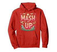 Celebración de Halloween Espeluznante y Divertida de Monster Mash It Up Sudadera con Capucha, Unisex para Adultos, Rojo, M