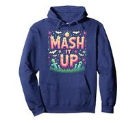 Celebración de Halloween Espeluznante y Divertida de Monster Mash It Up Sudadera con Capucha, Unisex para Adultos, Azul Marino, S