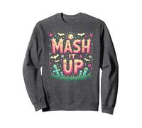 Celebración de Halloween Espeluznante y Divertida de Monster Mash It Up Sudadera, Unisex para Adultos, Jaspeado Oscuro, L