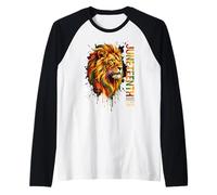 Celebración de la Emancipación del León de la Libertad de Juneteenth Camiseta Manga Raglan