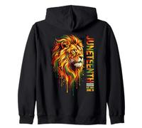 Celebración de la Emancipación del León de la Libertad de Juneteenth Sudadera con Capucha