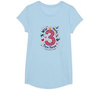 Celebración de la Fiesta de cumpleaños de Young Wild y Three Camiseta, Niñas, Azul Bebé, Mediano