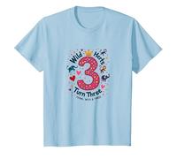 Celebración de la Fiesta de cumpleaños de Young Wild y Three Camiseta, Niños, Azul Bebé, 2 años