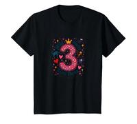 Celebración de la Fiesta de cumpleaños de Young Wild y Three Camiseta, Niños, Negro, 3 años