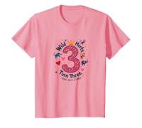 Celebración de la Fiesta de cumpleaños de Young Wild y Three Camiseta, Niños, Rosado, 8 años
