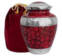 Celebración de la vida rojo pequeño Mini Urnas de recuerdos para cenizas - humanos compartir su amor especial con estos reconfortante calidad Urnas de recuerdos, un homenaje a tu ser querido - incluye funda de terciopelo, Adult Urn, Rojo, 1