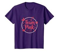 Celebración de Mariposas para Baby Shower Team Pink It's a Girl Camiseta, Niños, Morado, 8 años