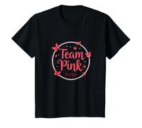 Celebración de Mariposas para Baby Shower Team Pink It's a Girl Camiseta, Niños, Negro, 10 años