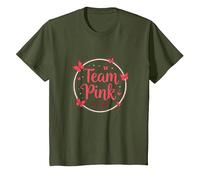 Celebración de Mariposas para Baby Shower Team Pink It's a Girl Camiseta, Niños, Verde Oliva, 12 años