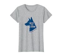 Celebración de Mascotas con Cita para Amantes de los Perros Best in Show Camiseta, Mujer, Gris Jaspeado, S