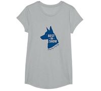 Celebración de Mascotas con Cita para Amantes de los Perros Best in Show Camiseta, Niñas, Gris Jaspeado, XS