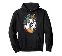 Celebración de sonido vibrante I Love Music Sudadera con Capucha
