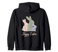 Celebración de Vacaciones de Primavera de conejitos de Pascua Felices Sudadera con Capucha