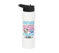 Celebración de vacaciones del padre de la niña del crucero de cumpleaños Stainless Steel Insulated Water Bottle