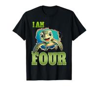 Celebración del 4º cumpleaños de I Am Four Cute Turtle Camiseta