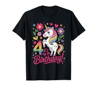 Celebración del Arco Iris de Unicornio de mi 4º cumpleaños Camiseta