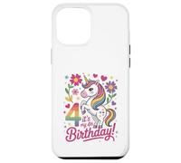 Celebración del Arco Iris de Unicornio de mi 4º cumpleaños Carcasa para iPhone 12 Pro MAX