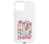 Celebración del Arco Iris de Unicornio de mi 4º cumpleaños Carcasa para iPhone 15 Plus
