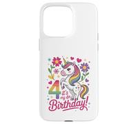 Celebración del Arco Iris de Unicornio de mi 4º cumpleaños Carcasa para iPhone 15 Pro MAX