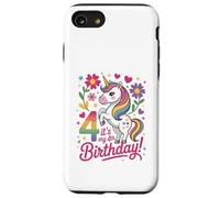 Celebración del Arco Iris de Unicornio de mi 4º cumpleaños Carcasa para iPhone SE (2020) / 7/8