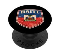 Celebración del día de la Bandera de Haití Vintage Orgulloso Patriota haitiano PopSockets PopGrip Adhesivo