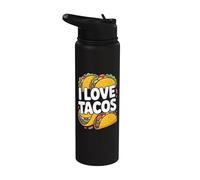 Celebración del Festival I Love Tacos Stainless Steel Insulated Water Bottle