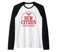 Celebración del Nuevo Ciudadano Americano Camiseta Manga Raglan
