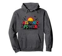 Celebración del Poder Hispano del Mes de la Herencia española Sudadera con Capucha, Unisex para Adultos, Jaspeado Oscuro, M