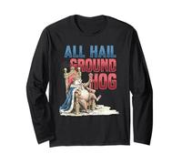 Celebración Divertida del día de la marmota All Hail The Groundhog King Manga Larga