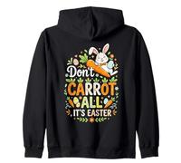 Celebración Familiar de Conejito de Conejo de Pascua No Zanahorias Sudadera con Capucha