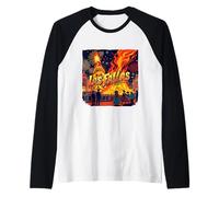 Celebración Fuego Festival Las Fallas Valencia Camiseta Manga Raglan