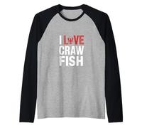 Celebración I Love Crawfish Seafood Camiseta Manga Raglan
