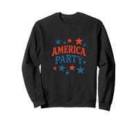Celebración patriótica de diseño retro de estrellas de América Party Sudadera