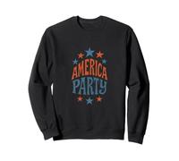 Celebración patriótica de diseño retro de estrellas de América Party Sudadera