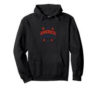 Celebración patriótica de diseño retro de estrellas de América Party Sudadera con Capucha