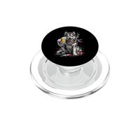 Celebración patriótica de la Fiesta del cigarro de Cerveza de Perro Husky PopSockets PopGrip para MagSafe