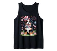 Celebración patriótica del 4 de Julio del Perro Berner Camiseta sin Mangas