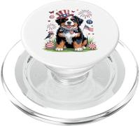 Celebración patriótica del 4 de Julio del Perro Berner PopSockets PopGrip para MagSafe