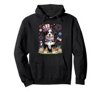 Celebración patriótica del 4 de Julio del Perro Berner Sudadera con Capucha