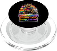 Celebración prehistórica del Dinosaurio del Arco Iris del Desfile del Orgullo Gay PopSockets PopGrip para MagSafe