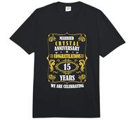 Celebramos la Boda de Cristal 15 años Casados Aniversario Comfort Colors Adult Heavyweight T-Shirt