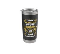 Celebramos la boda Porcelain 20 años de aniversario casado Vaso térmico de acero inoxidable de doble pared