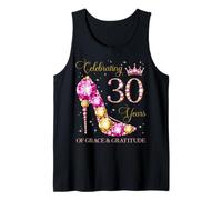 Celebrando 30 años de Gracia y gratitud 30 cumpleaños Camiseta sin Mangas